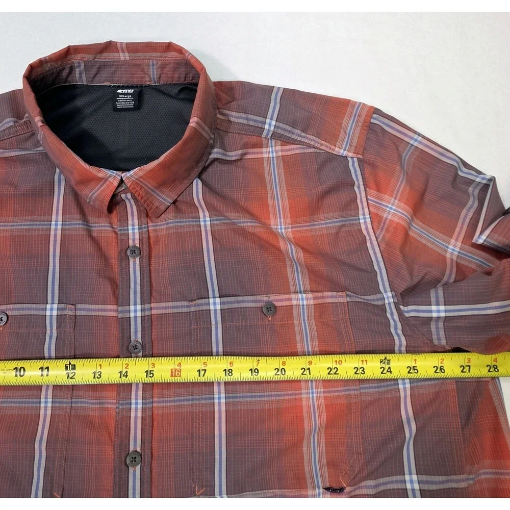 REI Co-Op Shirt Mens 3XL Nylon Plaid Button Up Vented Outdoor Hiking LIMITED USE